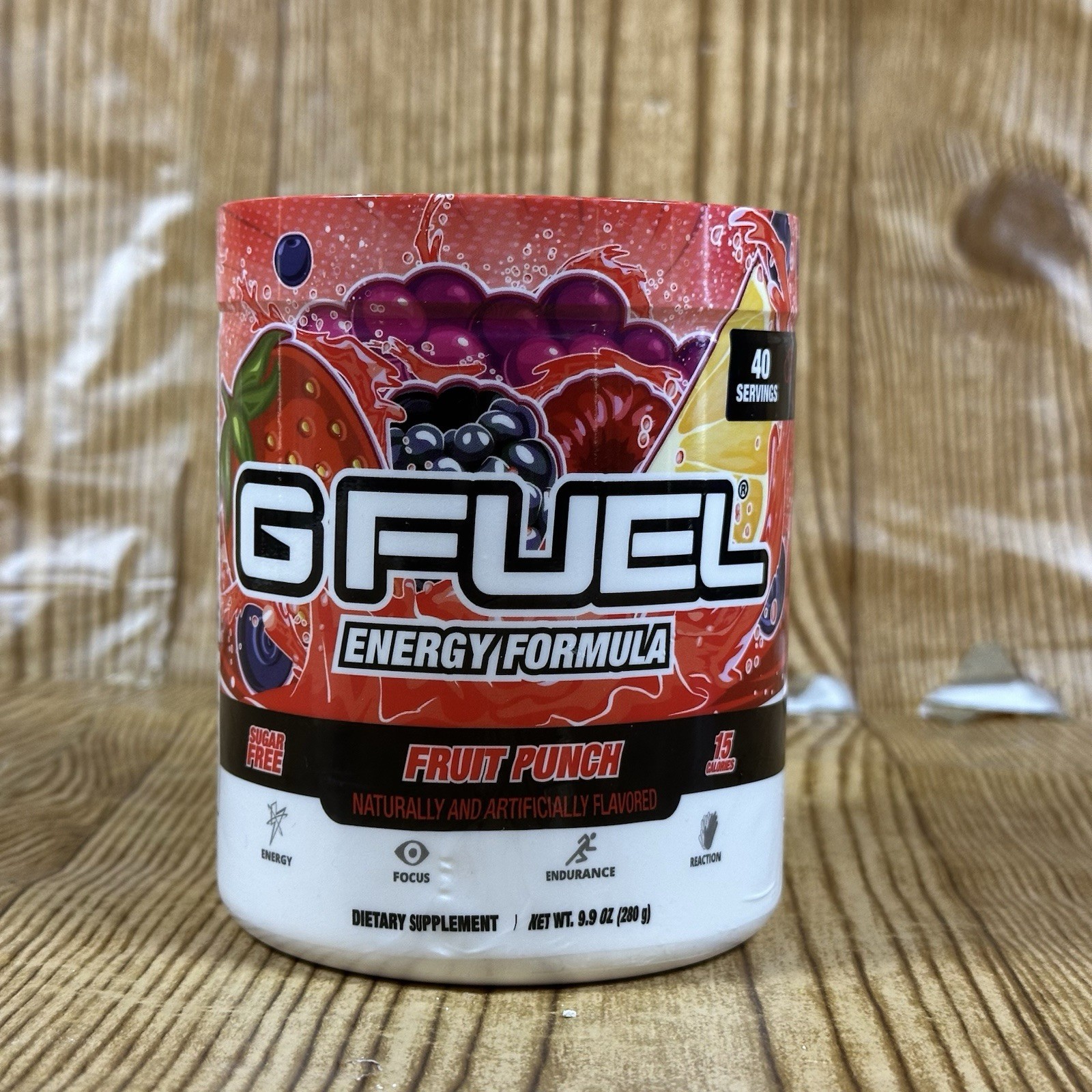 G FUEL Energy Formula Fruit Punch Tub Sugar Free 40 Servings 9.9 oz