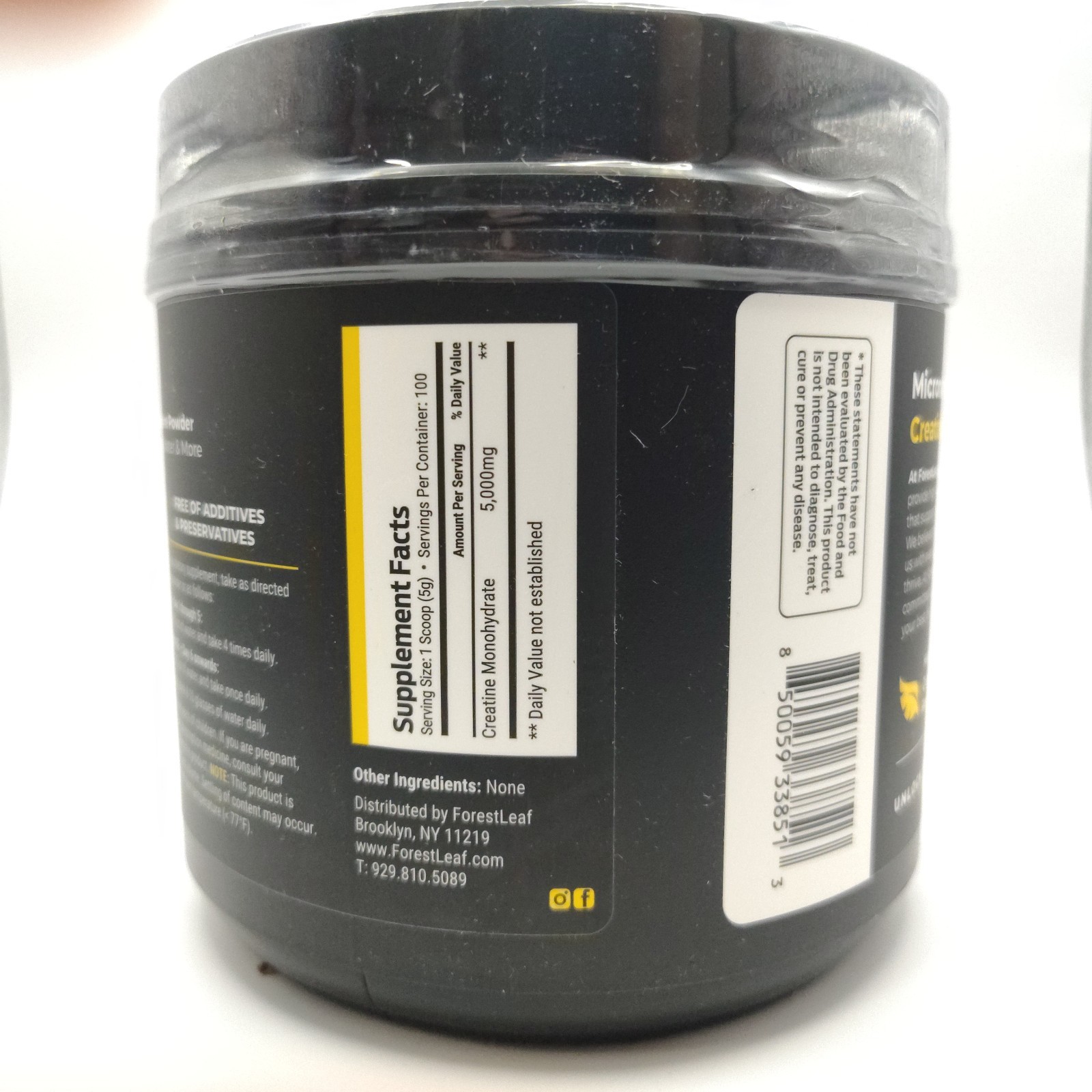ForestLeaf Creatine Monohydrate Powder 500g Micronized 100 Servings Unflavored