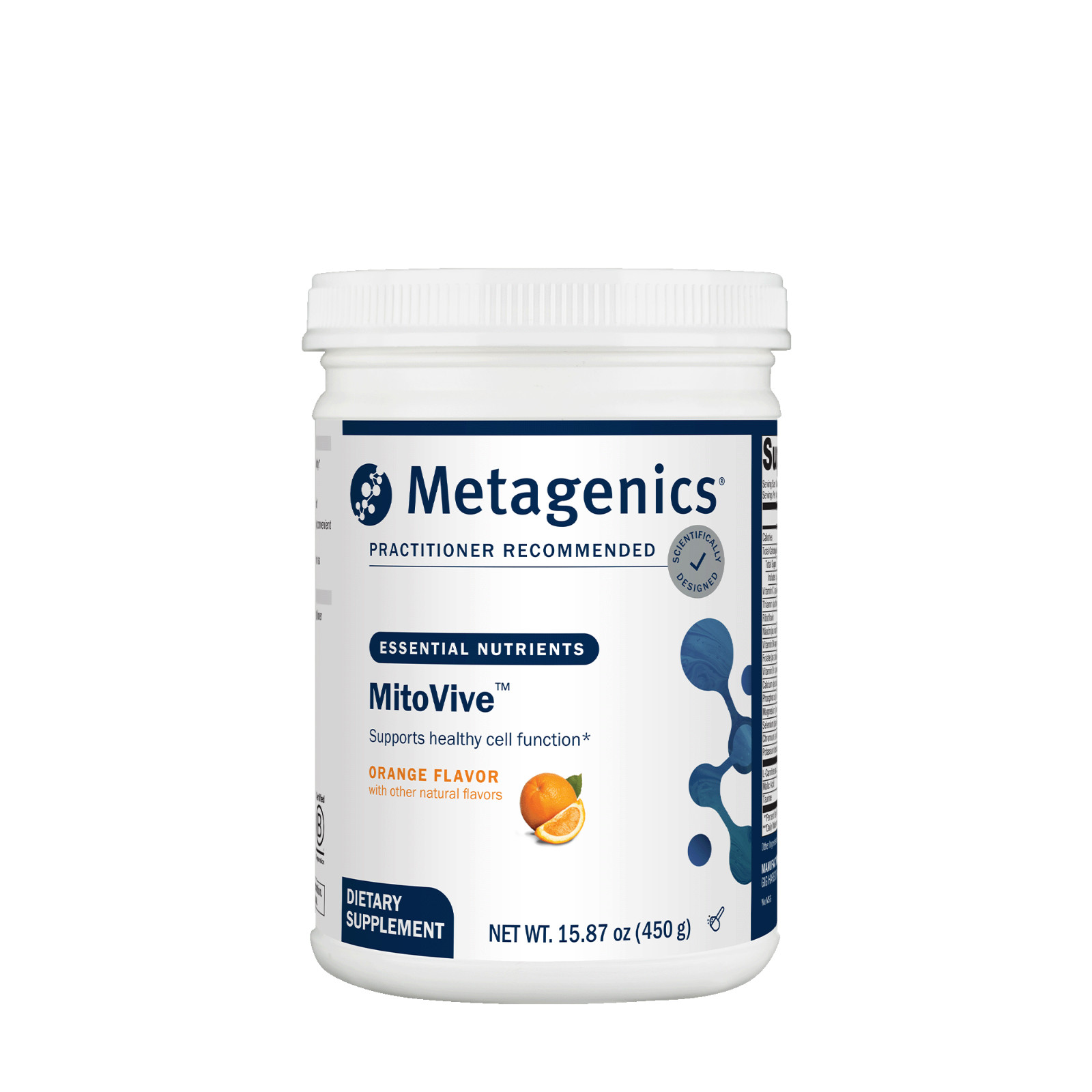 Metagenics MitoVive Orange Flavor High-Potency Supplement & Vitamins 15.87 oz