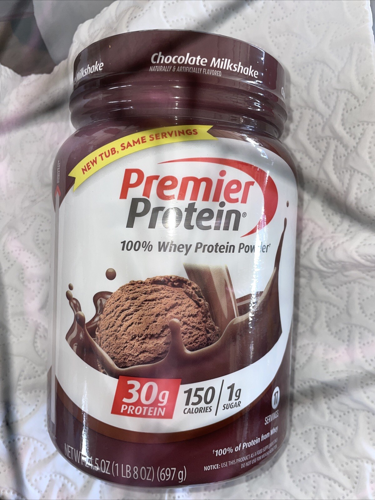 100% Whey Protein Powder, Chocolate Milkshake, 30g Protein, 24.5 oz, 1 LB. 8oz