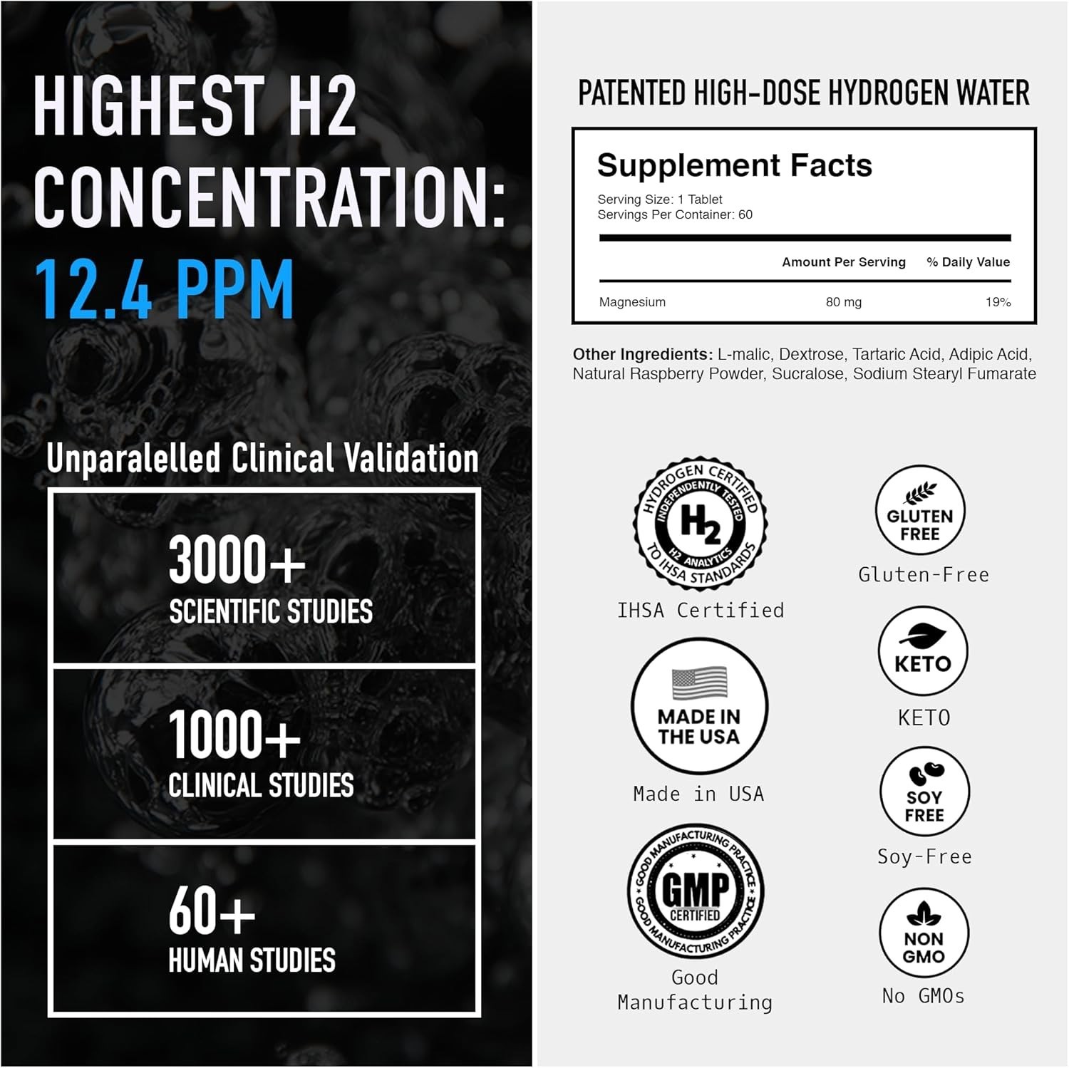 DRINK HRW Rejuvenation Molecular Hydrogen Water Tablets 12 ppm H2 – Hydrogen …