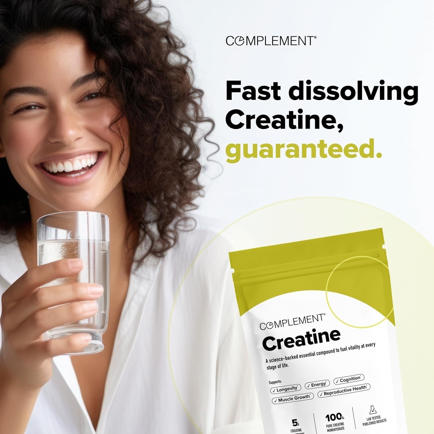 Complement Creatine Monohydrate Powder 300g 60 Servings Vegan Unflavored