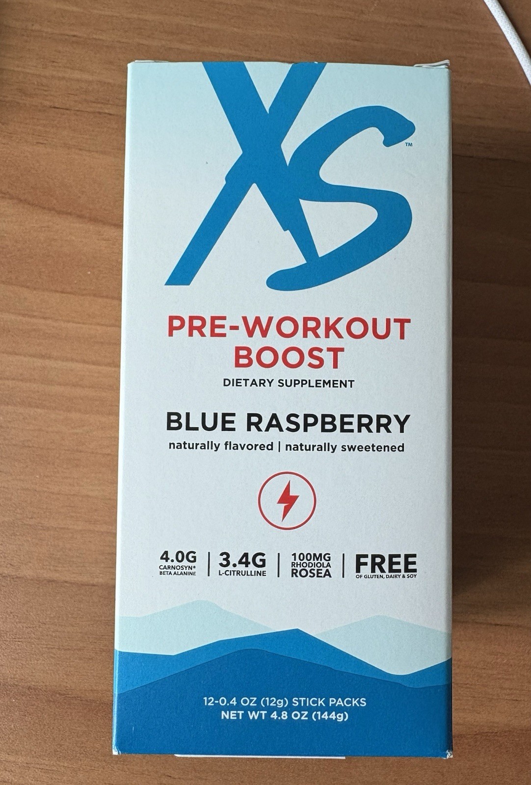 XS Pre Workout Boost 11 Servings Blue Raspberry Flavor