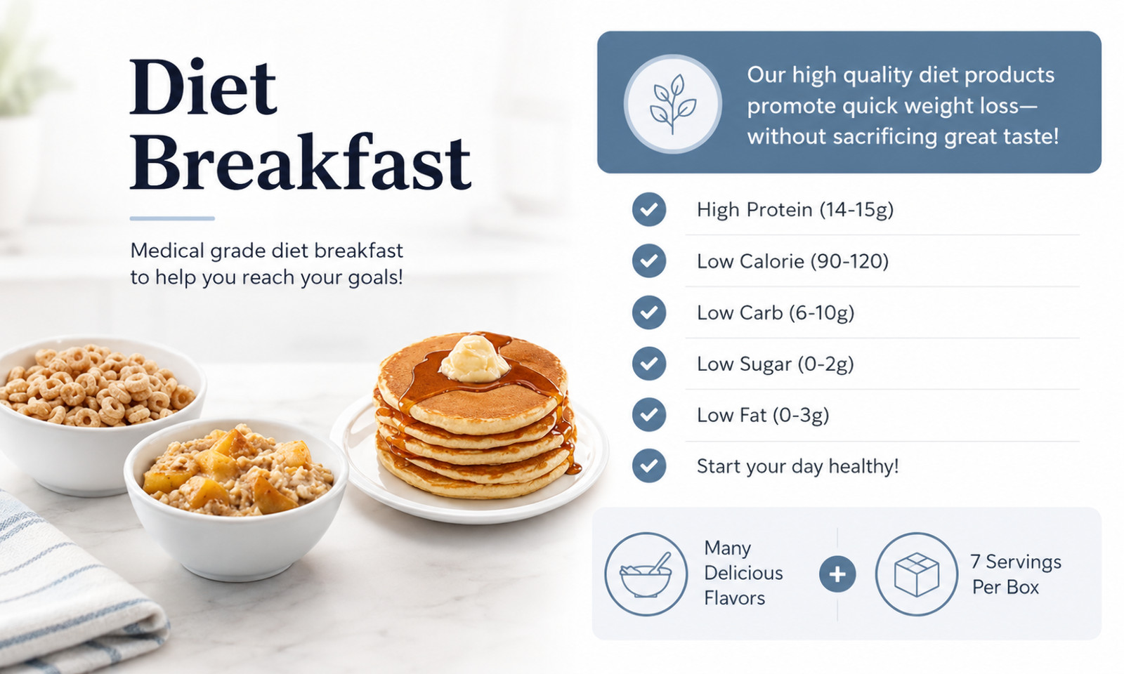 BestMed – High Protein Chocolate Chip Pancakes, Great for Dieting, Low Cal 7/ct