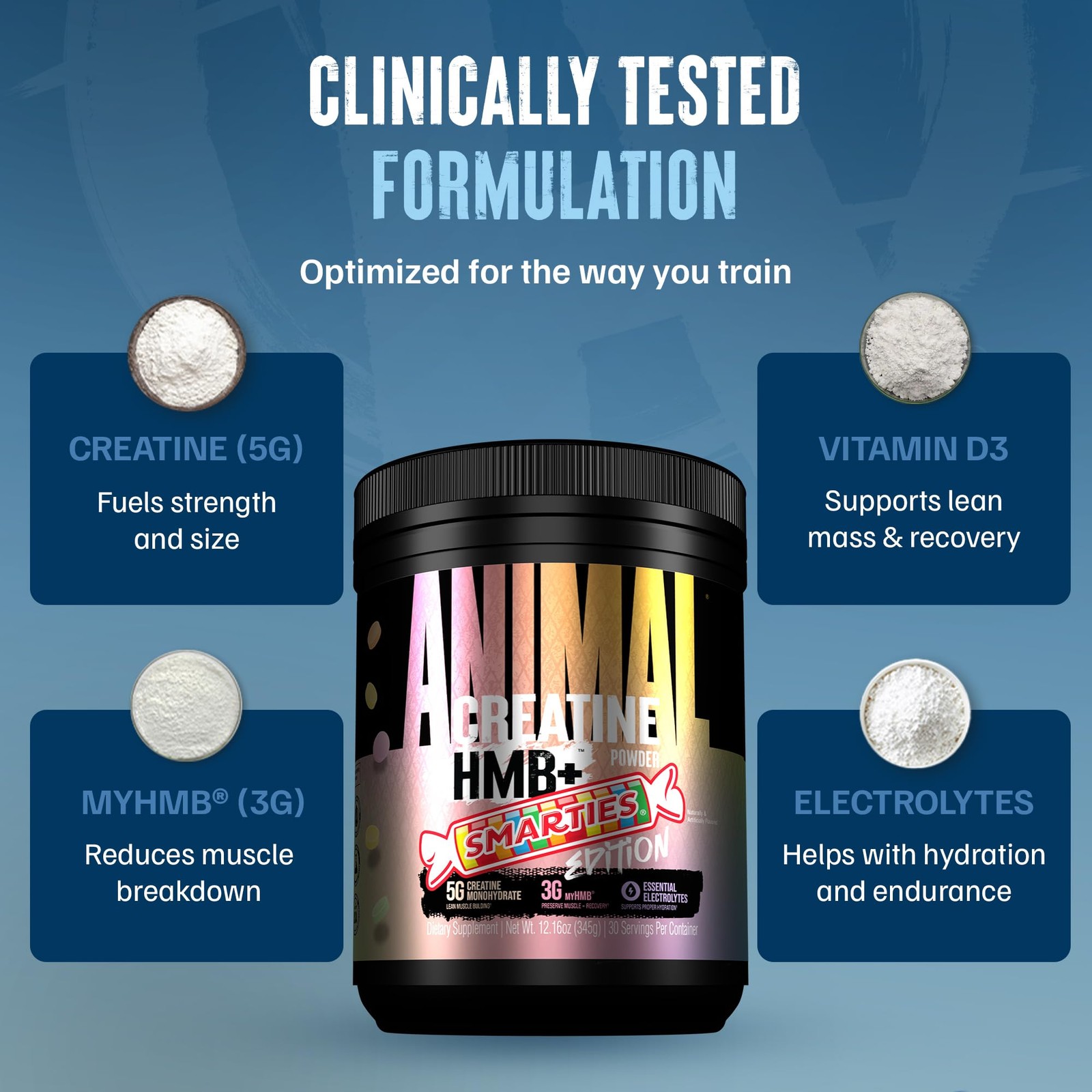 Animal Creatine HMB Powder x Smarties 3g myHMB + 5g Creatine Monohydrate Pow…
