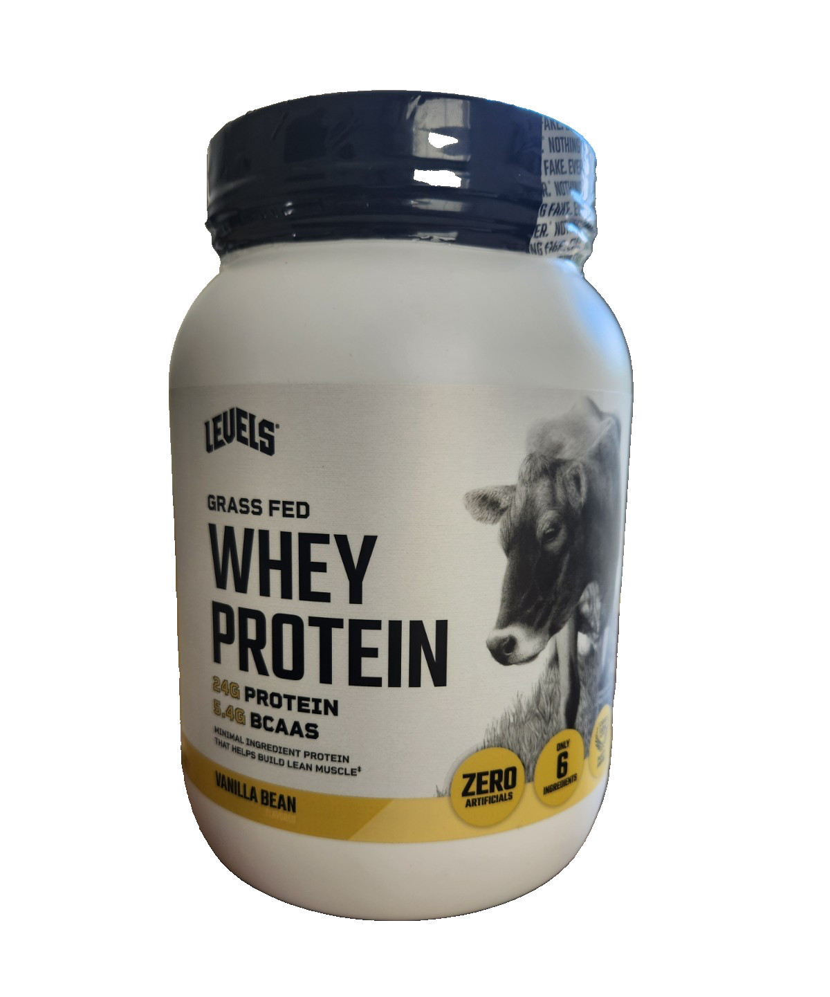 Levels Grass-Fed Whey Protein Powder Vanilla Bean 1.48 lbs 23.7 oz NEW Sealed