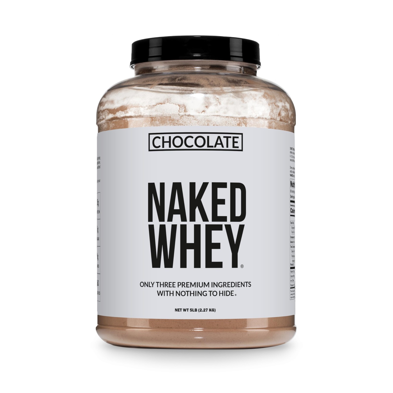 NAKED Whey Protein Supplement Powder, Chocolate, NSF 5 Pound (Pack of 1)
