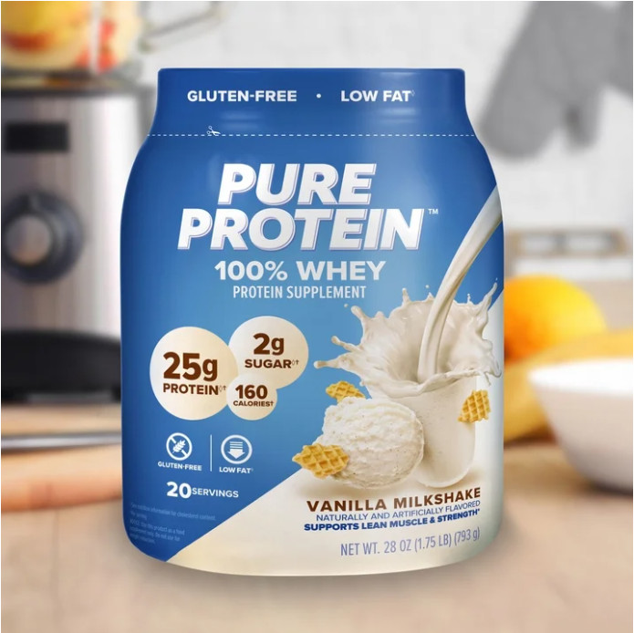 Pure Protein Whey Protein Powder, Vanilla Cream, 1.75 lb