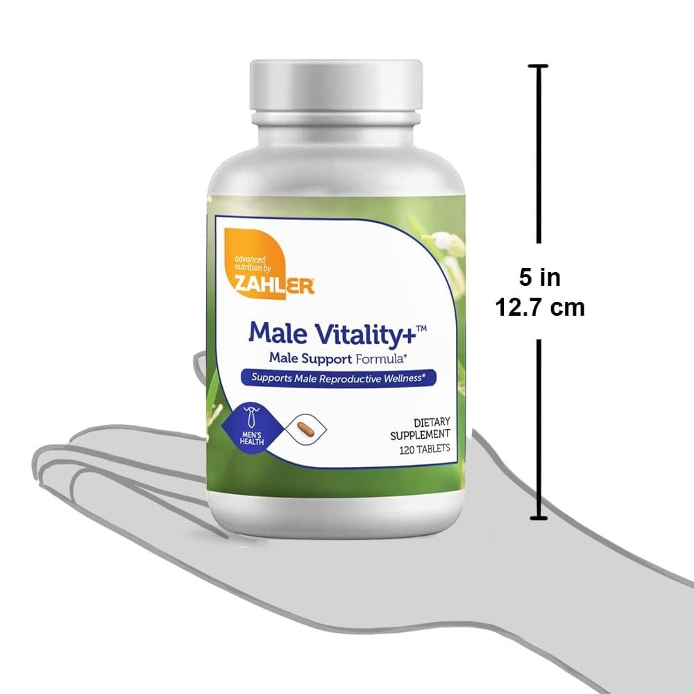 Zahler Male Vitality+ and Fertility Supplements, 120 Count (Pack of 1)