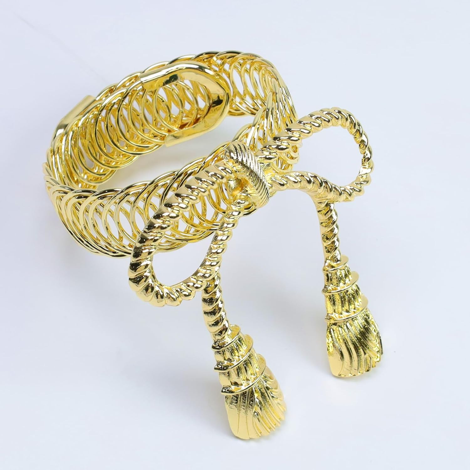 Curtain Tiebacks, Gold Bow Tie Metal Curtain Holdbacks, 2 Pcs | No-Drill Design,