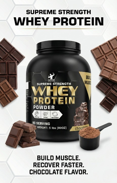 Supreme Strength Whey Protein Powder 5 LBS/ Chocolate