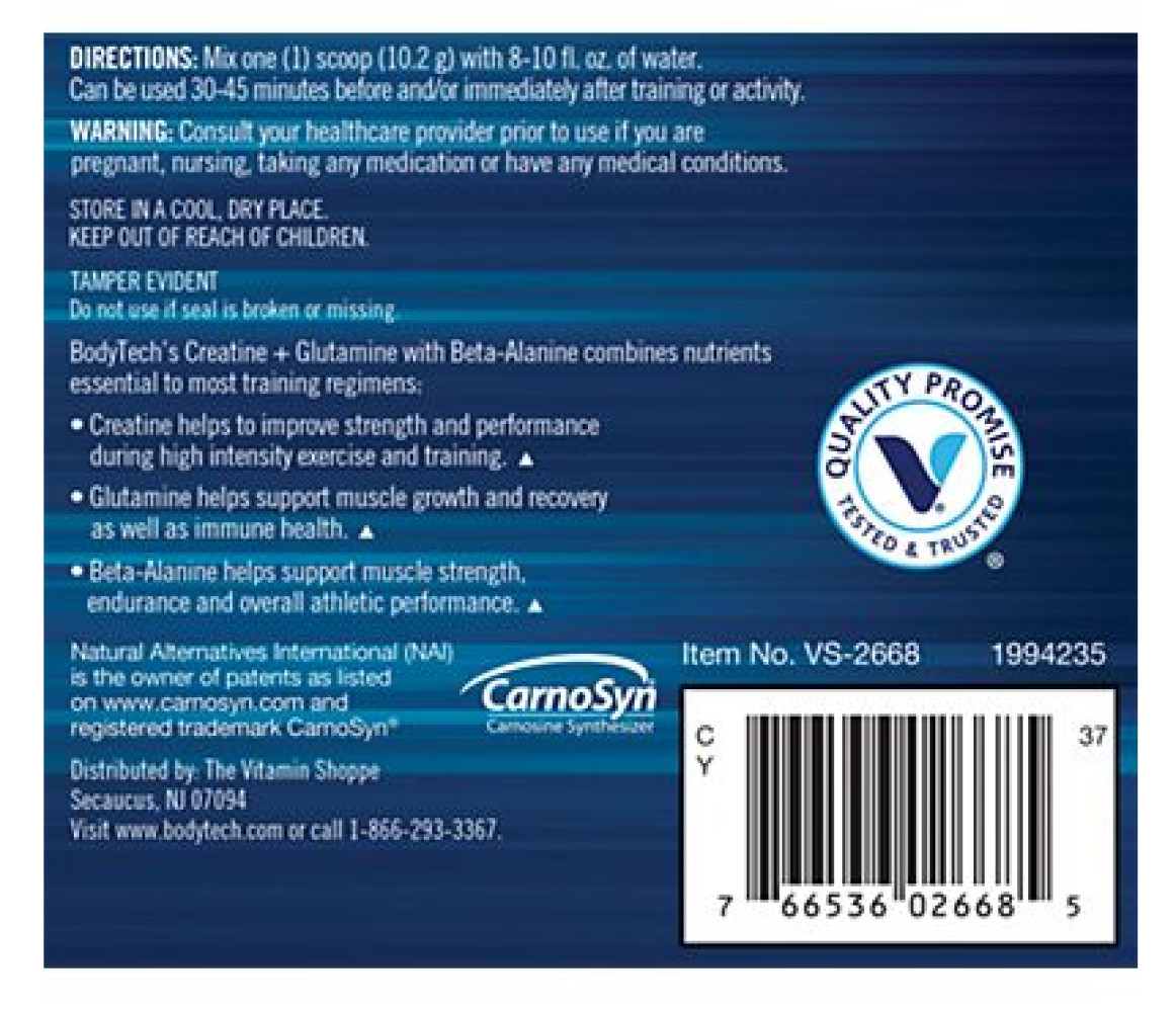Creatine + Glutamine w/ Beta-Alanine Powder – Unflavored (10.8 oz./30 Servings)