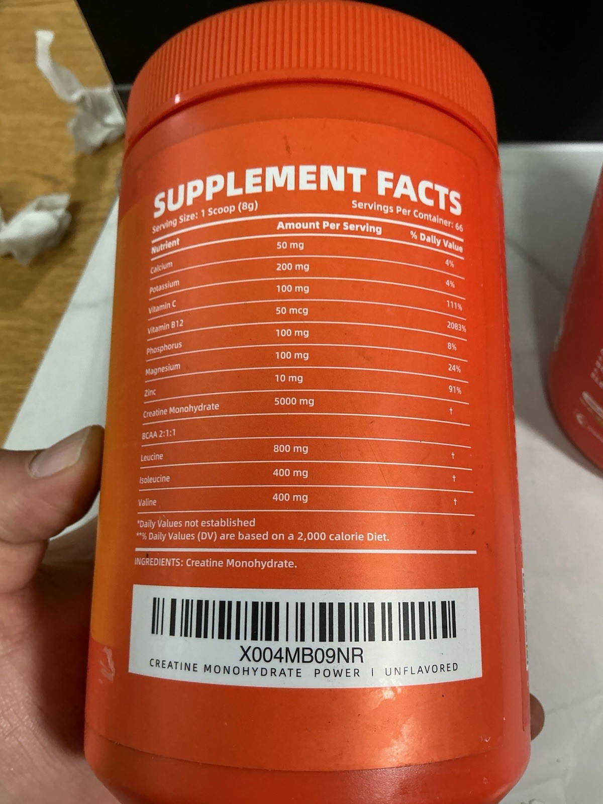 2X Creatine Monohydrate (Micronized) Powder – 5g + BCAA + Electrolytes 18.75oz