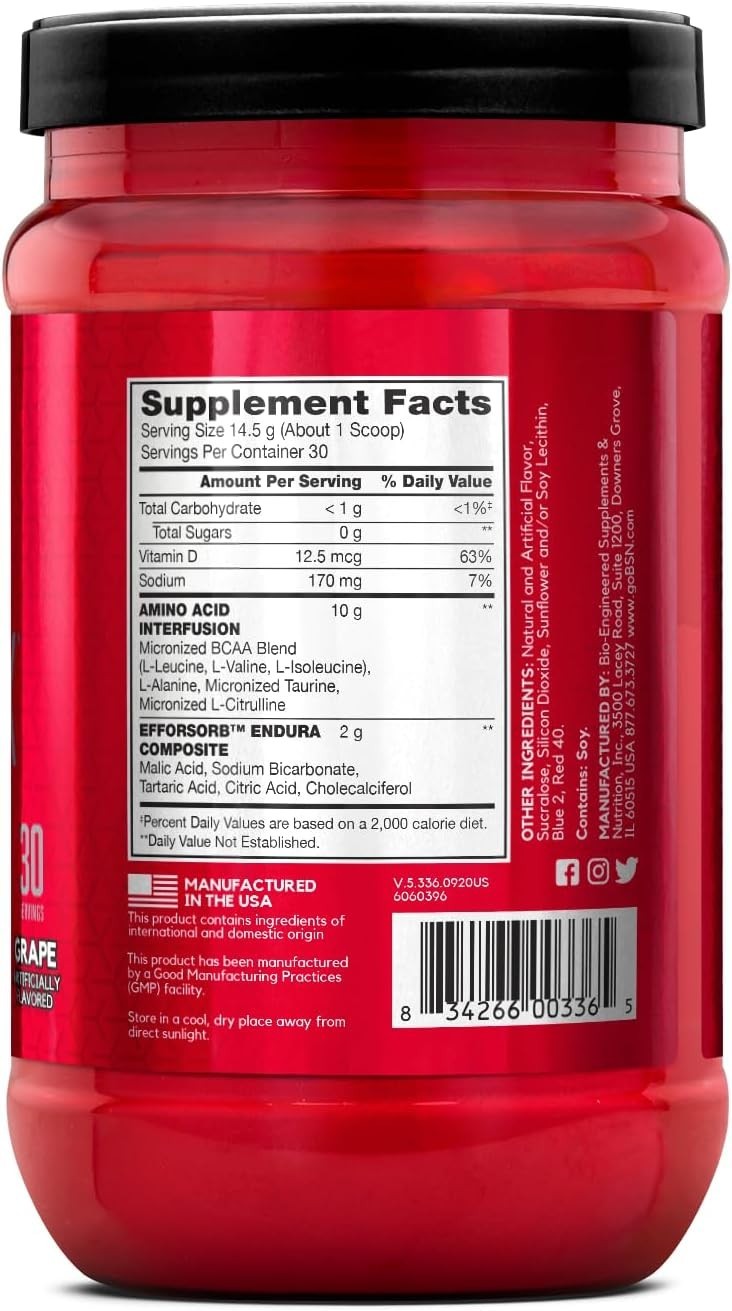 Amino X Muscle Recovery & Endurance Powder with BCAAs, 10 Grams of Amino Acid…