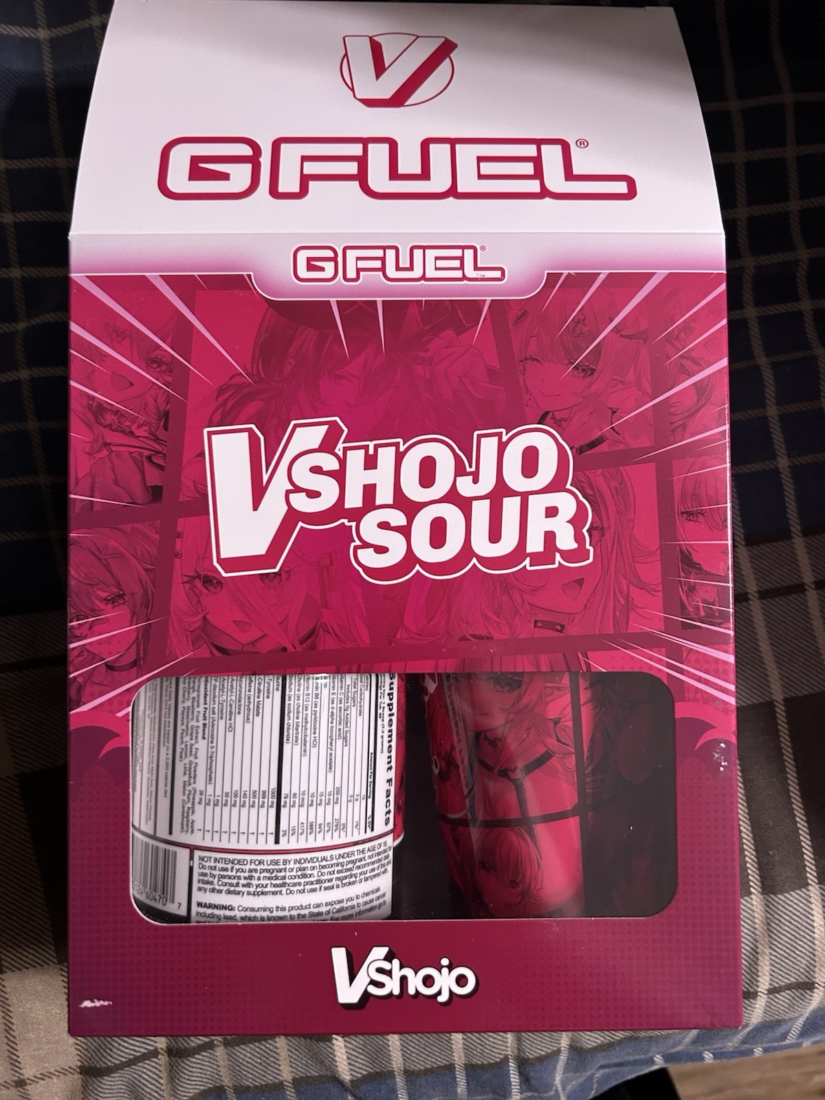 GFUEL Vshojo Collectors Box Shaker And Tub STICKERS INCLUDED