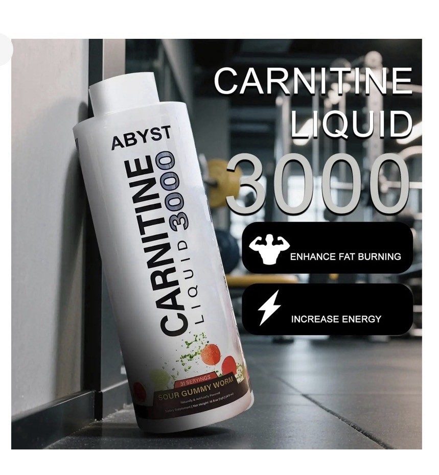 L-Carnitine Liquid 3000mg Sour Gummy Worm – Energy & Metabolism Support 16oz