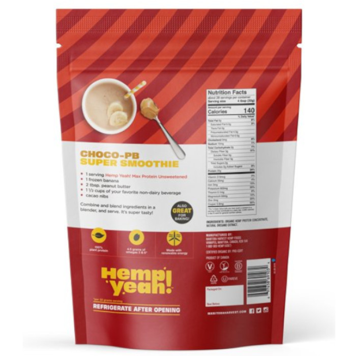 Manitoba Harvest Organic Hemp Yeah! Max Protein Unsweetened 32 oz (Pack of 2)