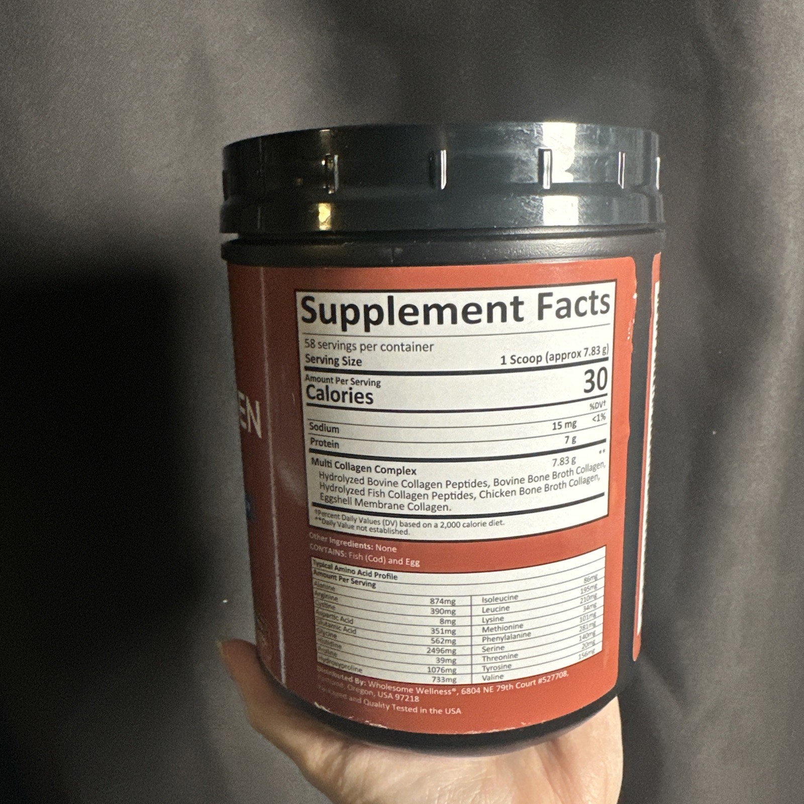 Wholesome Wellness Multi Collagen Protein Powder I II III V X Unflavored 16.03oz