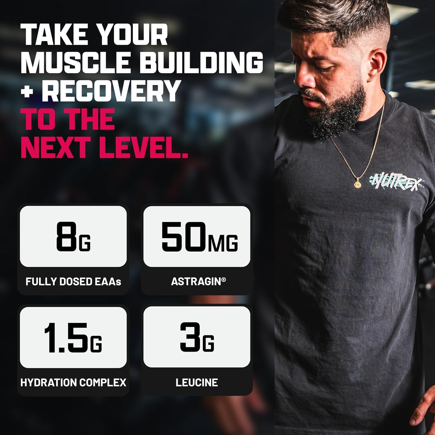 Nutrex EAA Hydration EAAs BCAA Powder Muscle Recovery Post Workout Supplement