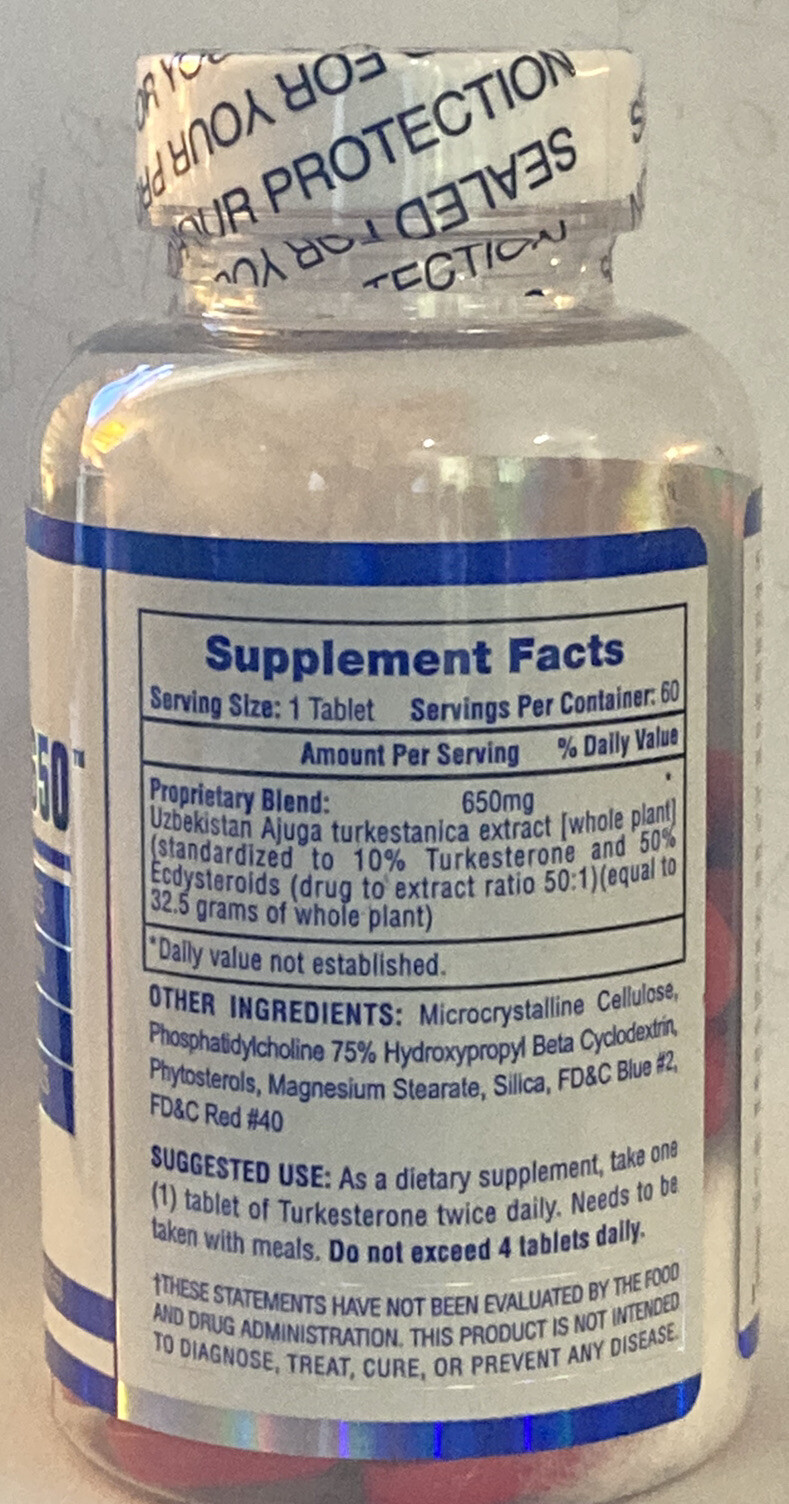 Hi-Tech TURKESTERONE 650 mg, 60 Tabs Expi: 2027 – Free Shipp & Free Samples