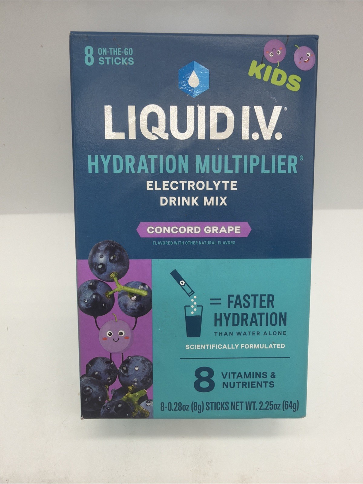 Liquid I.V. Hydration Multiplier Electrolyte Drink Mix Kid Grape 8 COMBINESHIP