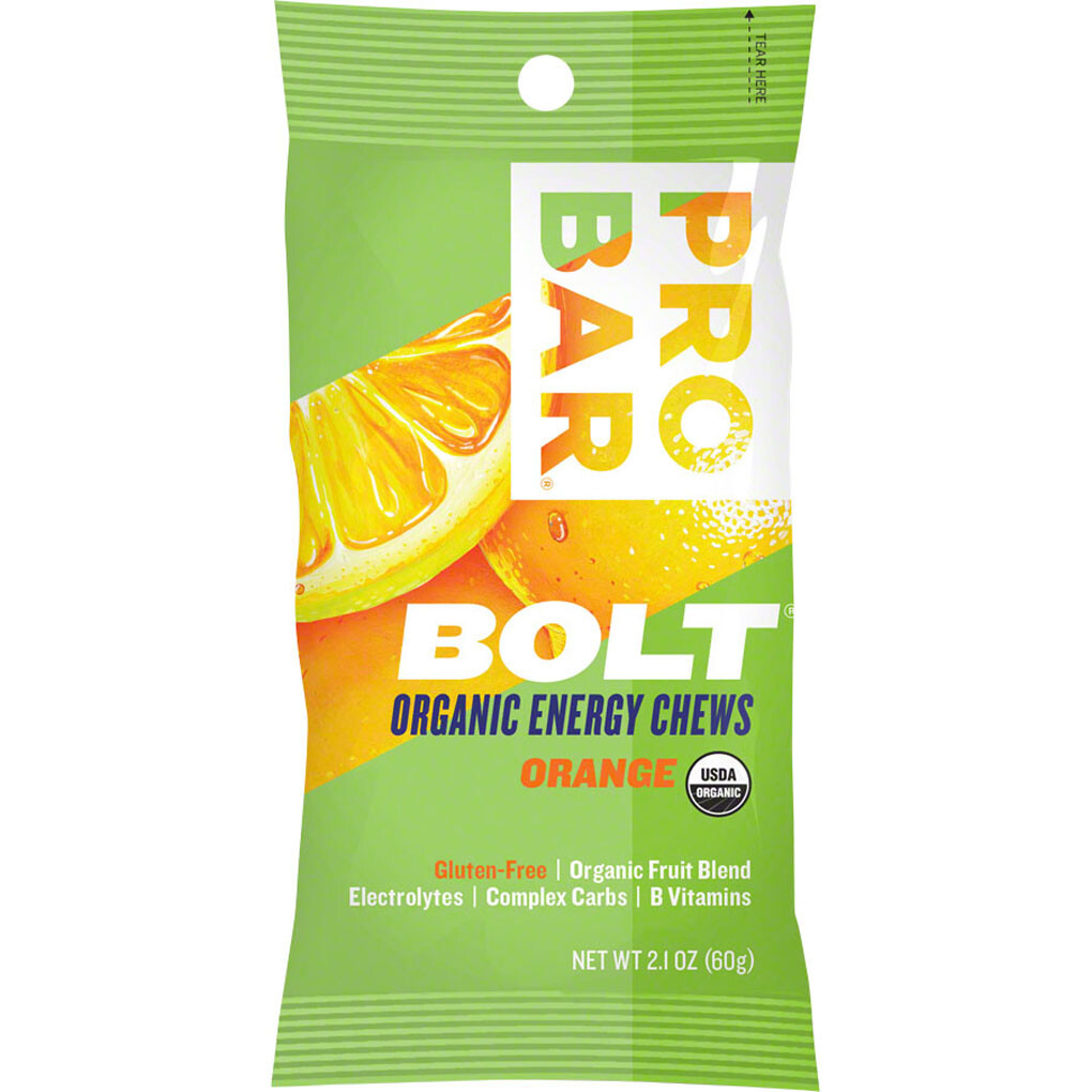 ProBar Bolt Chews: Orange, Box of 12 Gluten-free, Vegan, And Dairy-free