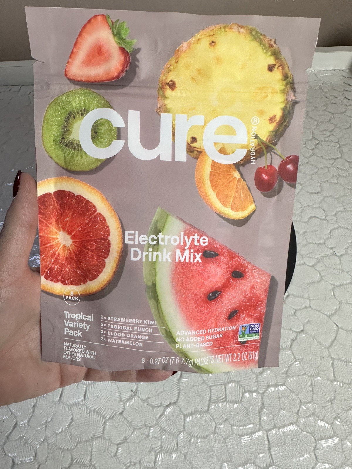Cure Electrolyte Drink Mix | Tropical Variety | 8 Pack 2.2oz