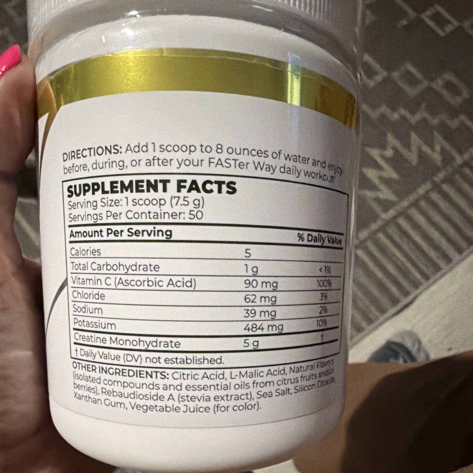 FASTER WAY Creatine + Vitamin C Powder Pink Lemon Burst 50 Sv 375g Exp 04/26