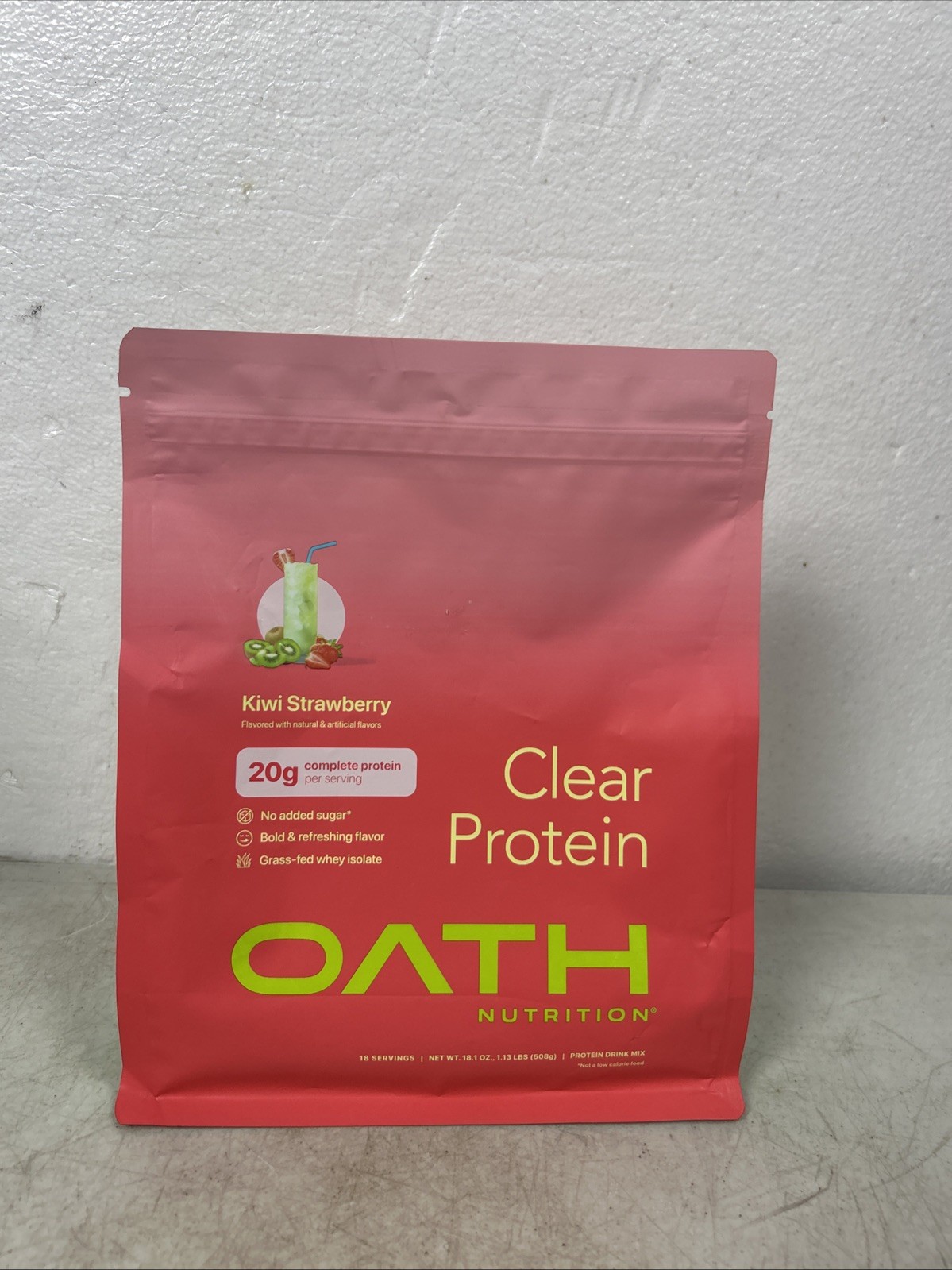 Oath Nutrition Clear Protein Powder – Kiwi Strawberry – Exp 09/15/2027