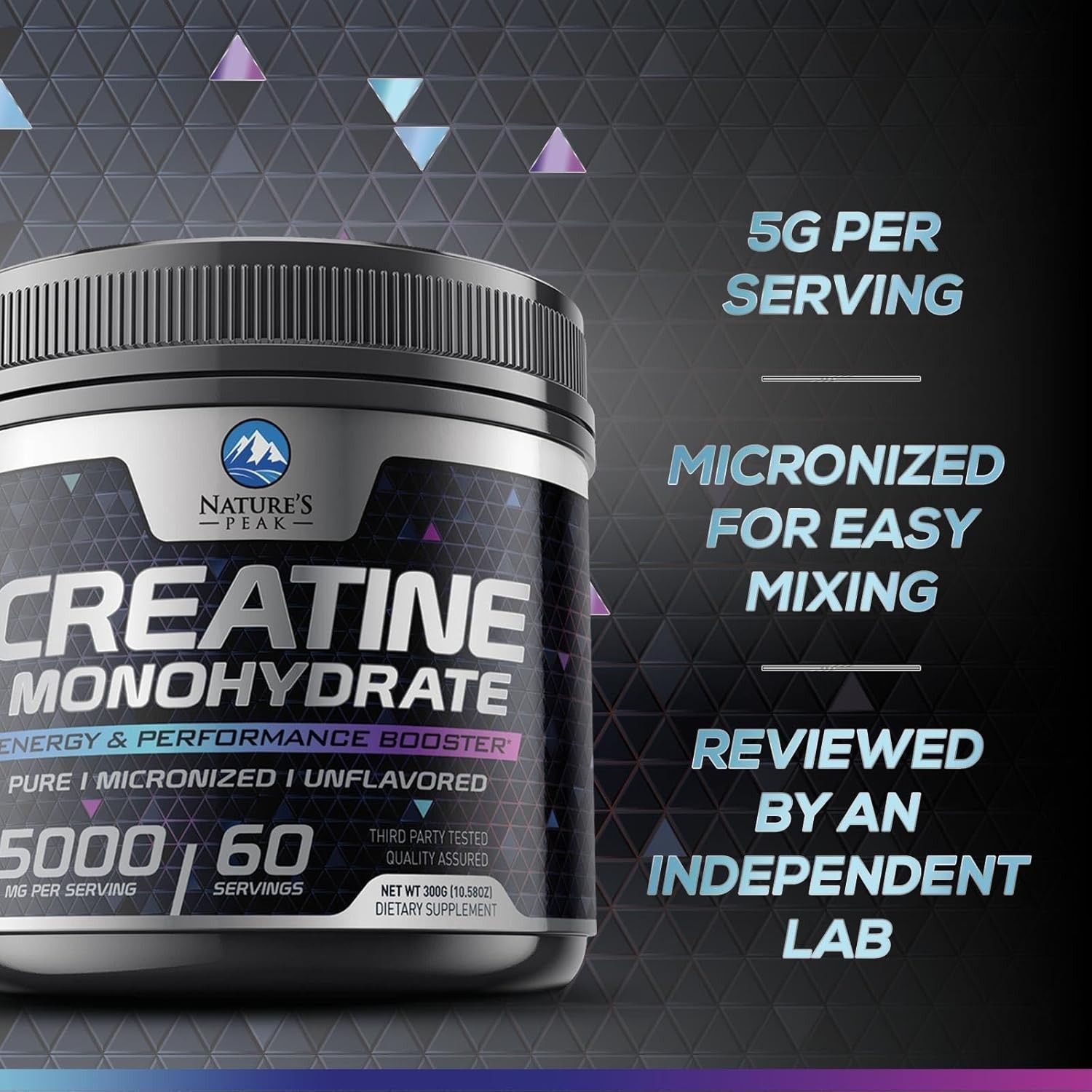 Creatine Monohydrate 5000Mg per Serving – Pure Micronized Creatine Powder Supple
