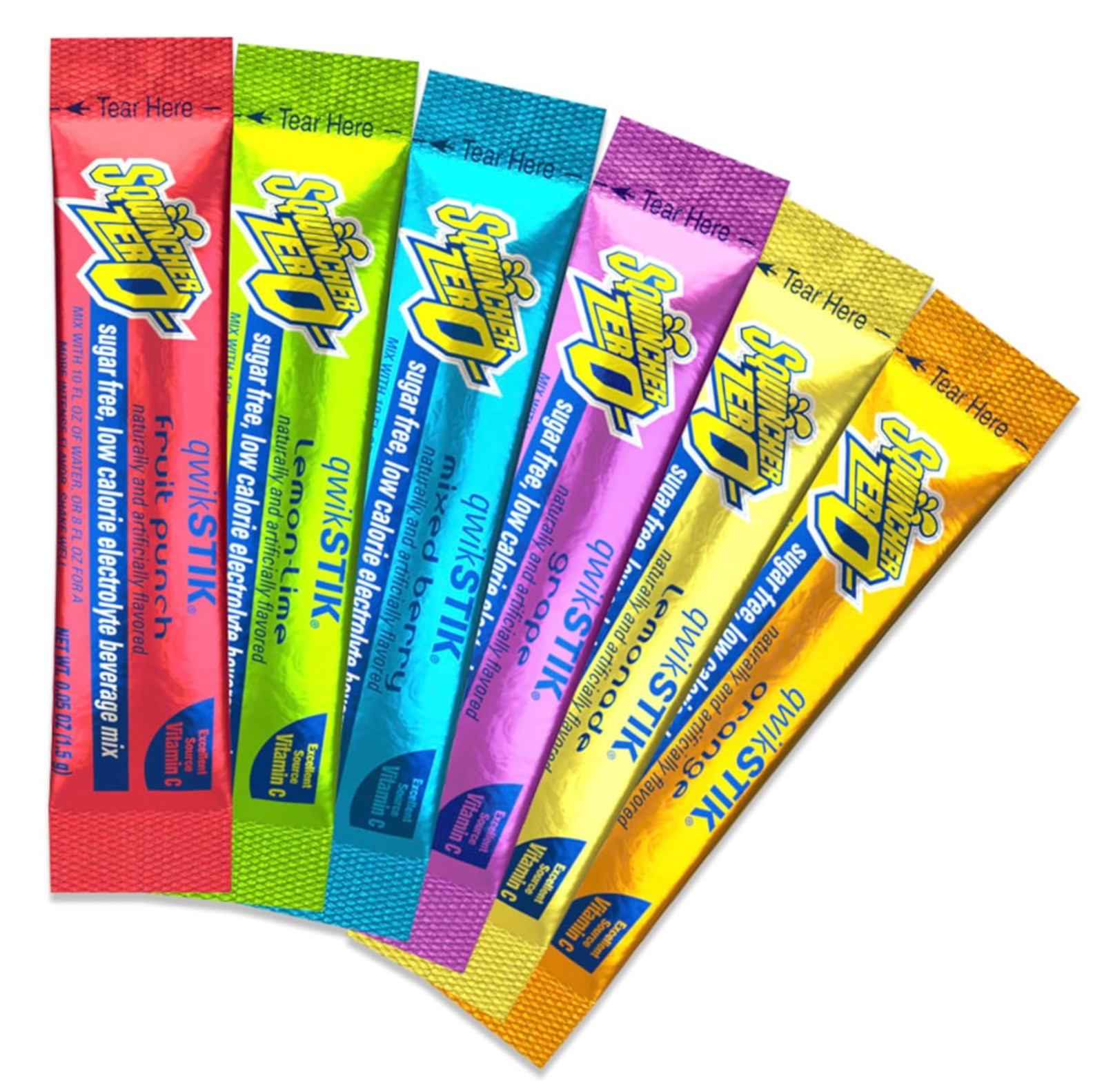 Sqwincher Zero Sugar-6 Flavors Pack – Qwik Stik Sugar-Free Electrolyte -300 pack