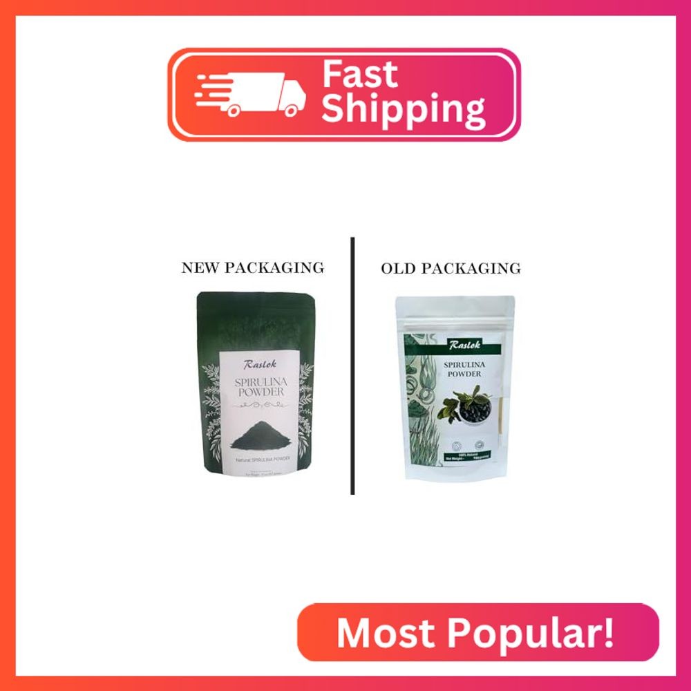 Raslok Pure Spirulina Powder | Immune Support and Antioxidants | No Filler & Non