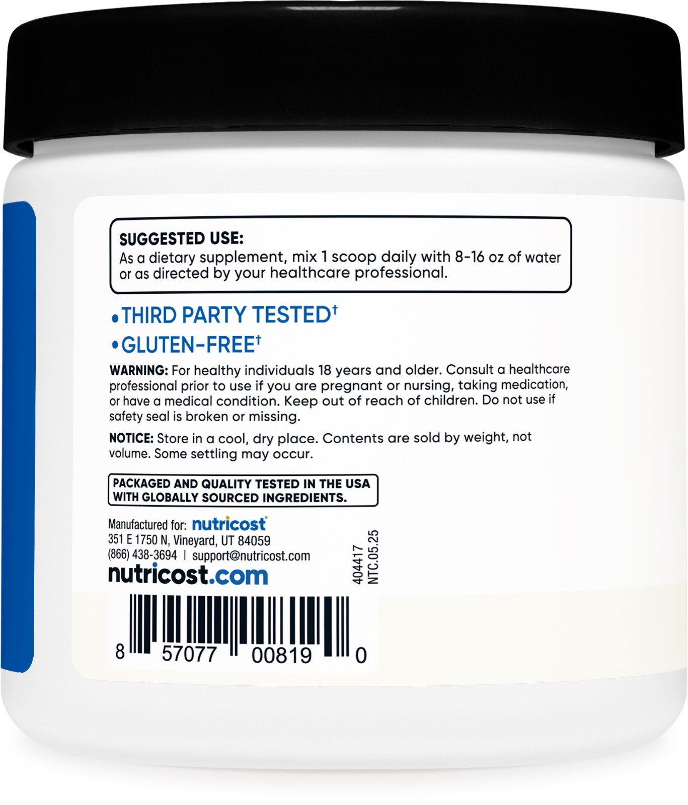 Nutricost BCAA Powder (Unflavored) 30 Servings- 6000mg Per Serving, High Quality
