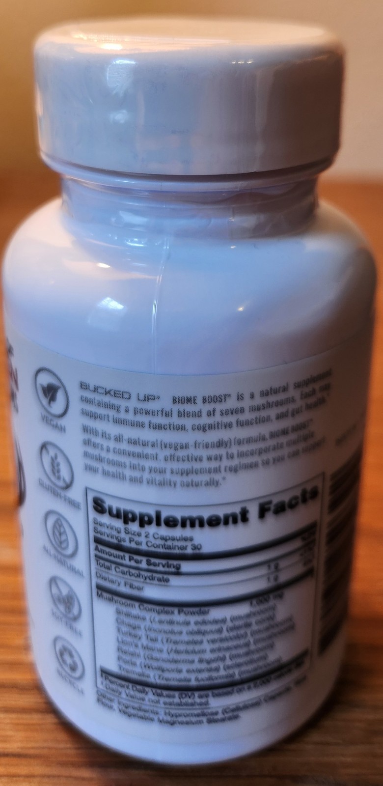 Bucked Up BIOME BOOST Gut/Immune Health Vegan Pill Caps. 30 Servings Exp 11/2027