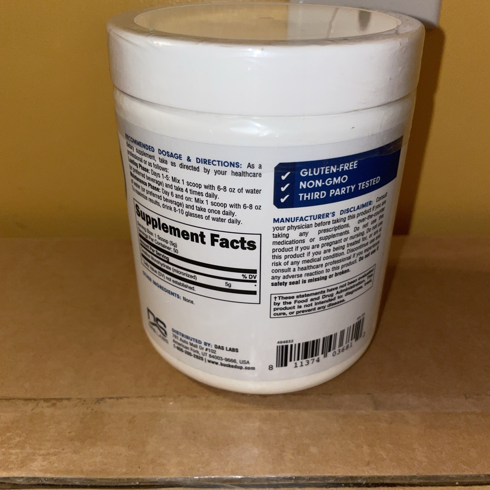Bucked Up Creatine Monohydrate Micronized Powder Essential 04/26+- Size: 8.82 oz