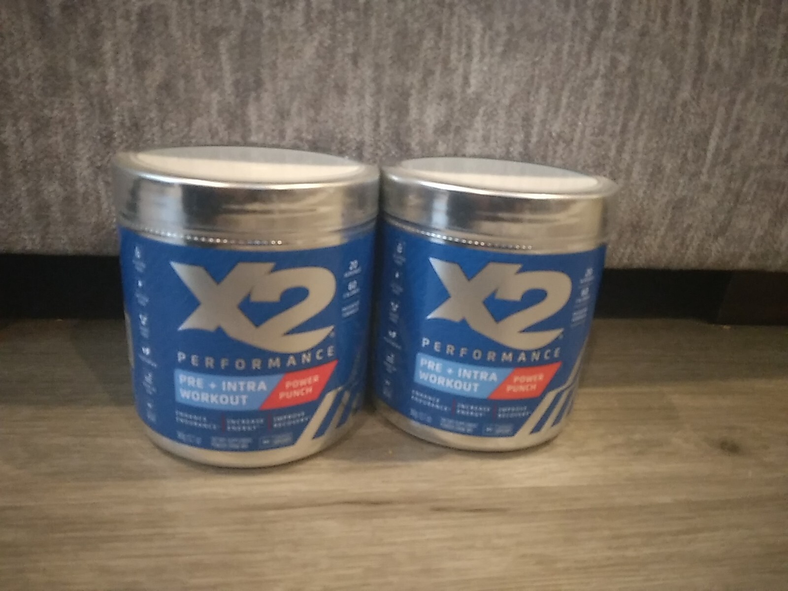 X2 Performance FRUIT PUNCH Clean Pre Workout Intra Powder Men Women Lot Of 2