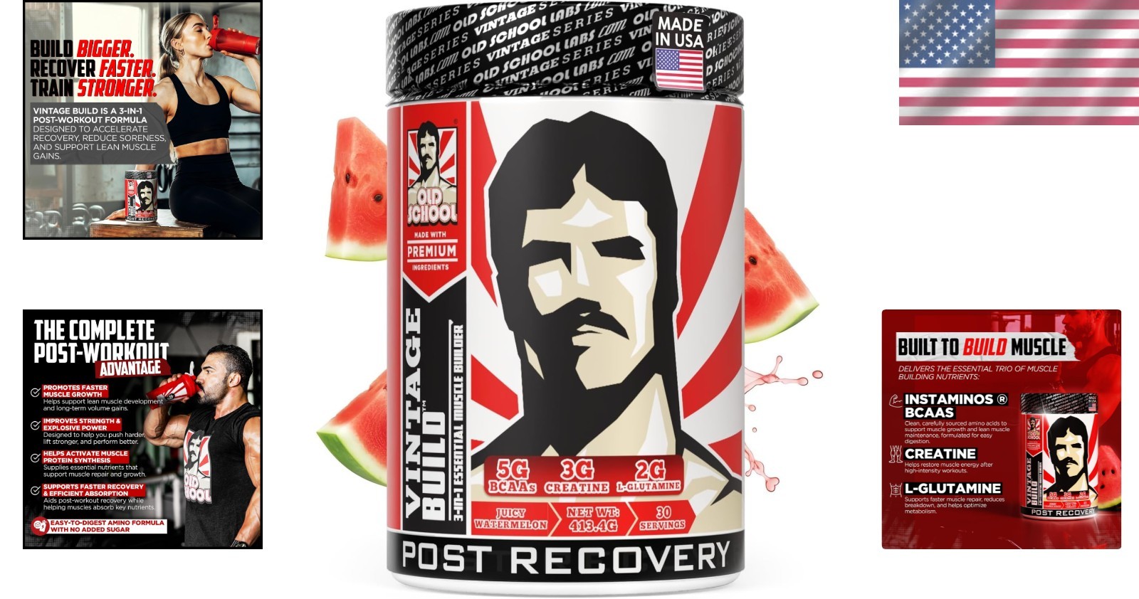 Muscle Recovery Drink with BCAAs & Creatine – 30 Servings