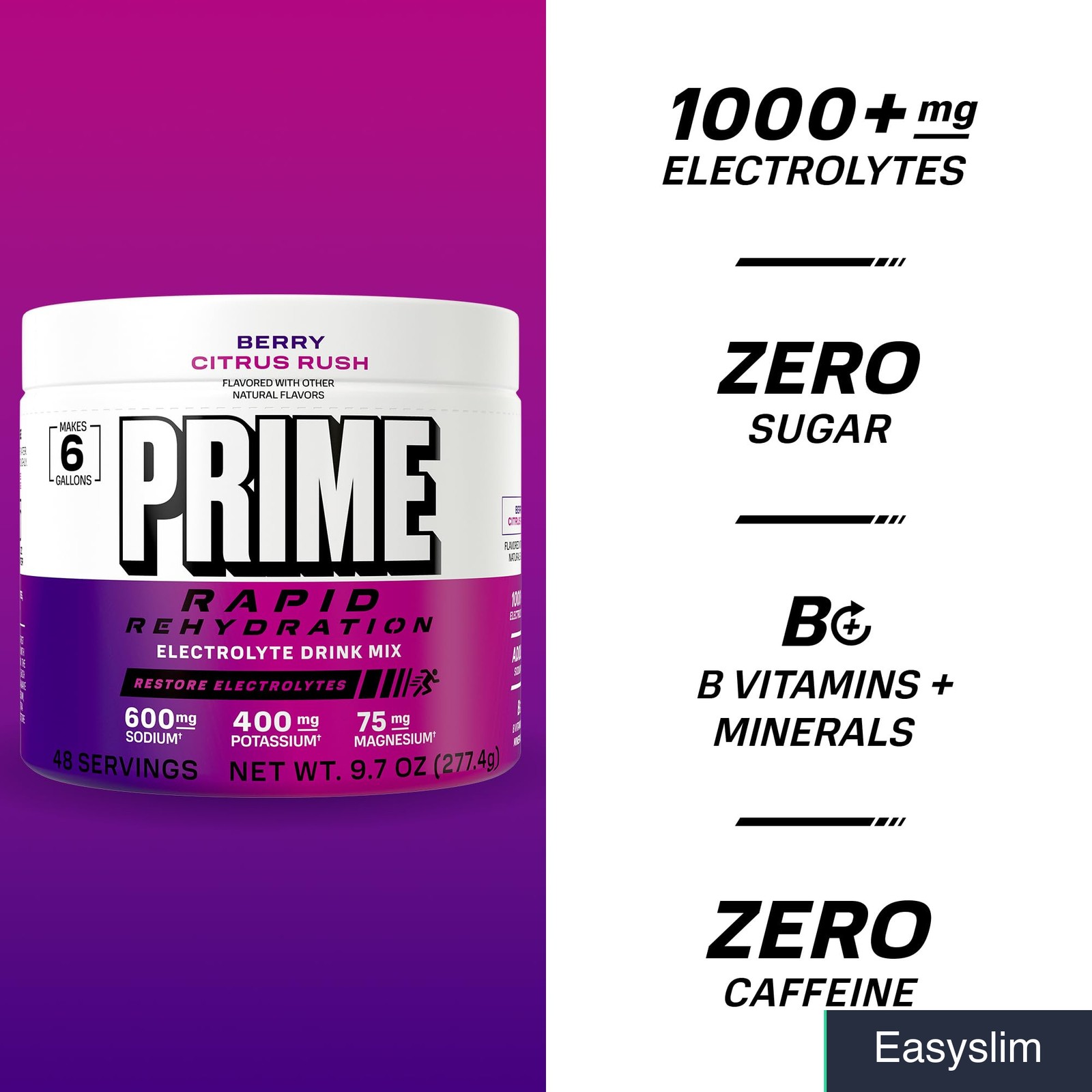 Electrolyte Hydration Powder Berry Citrus Rush Sugar Free 48 Servings