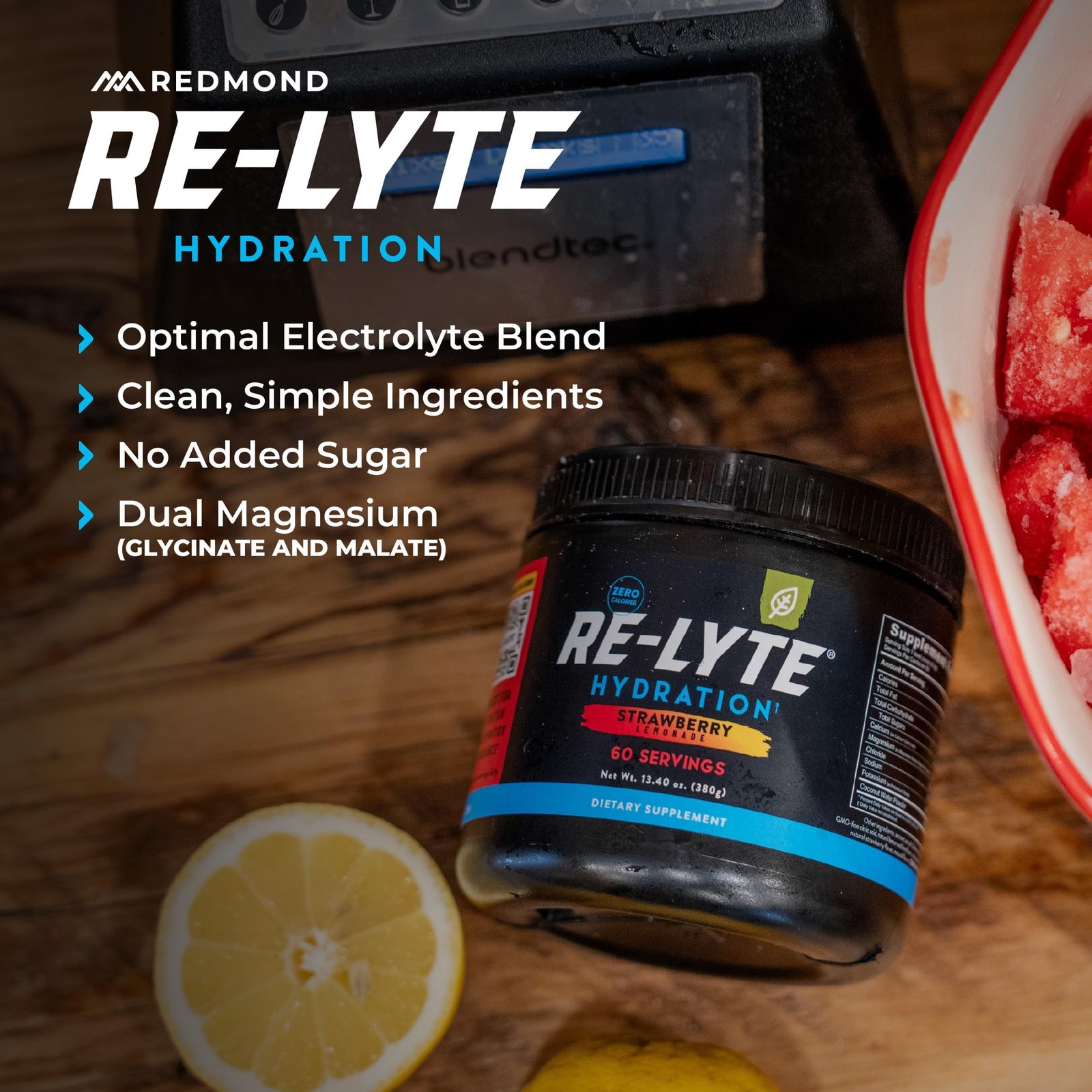 REDMOND ReLyte Hydration Electrolyte Powder Mix Strawberry Lemonade
