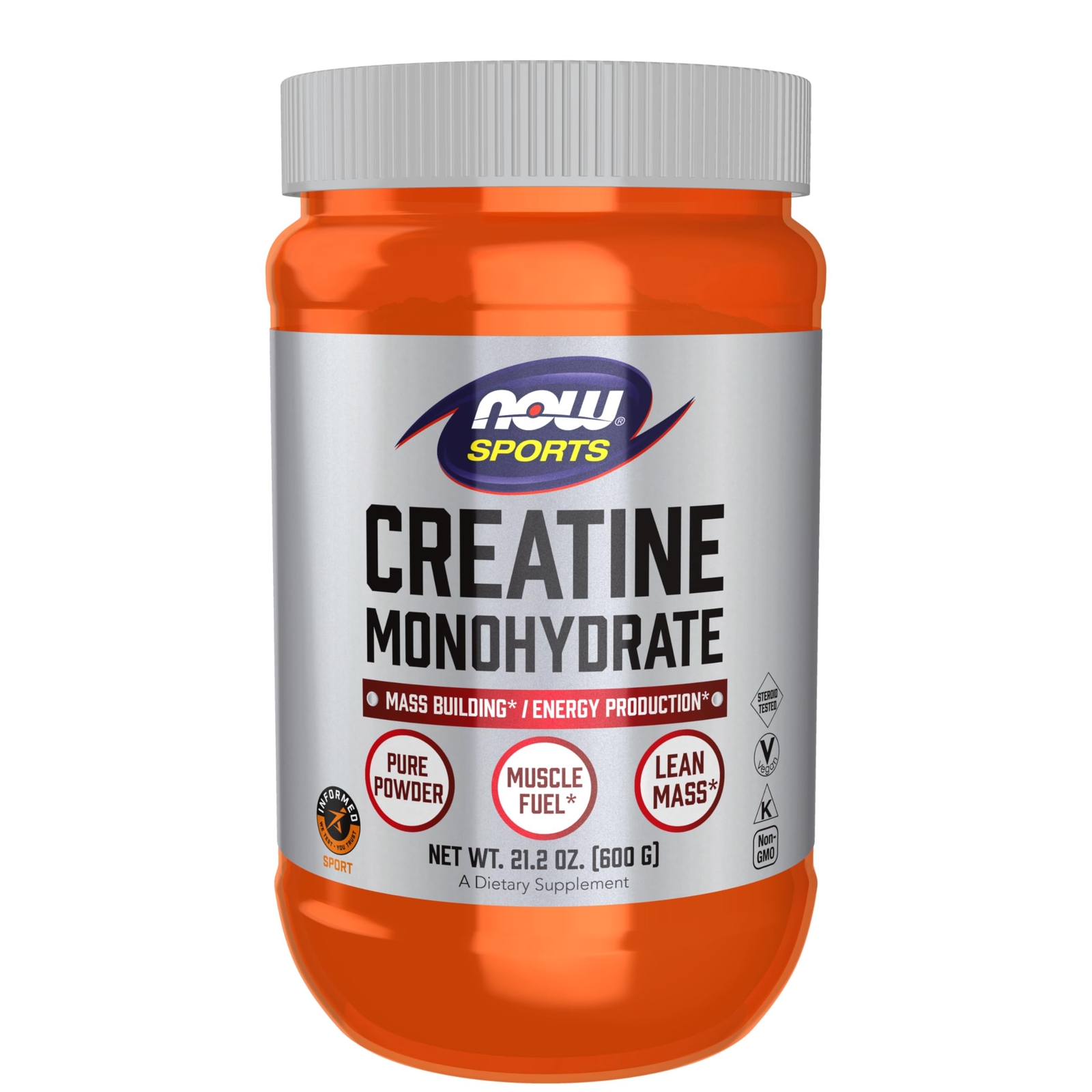 NOW Sports Creatine Monohydrate 120 Servings Pure Muscle Fuel Lean Mass