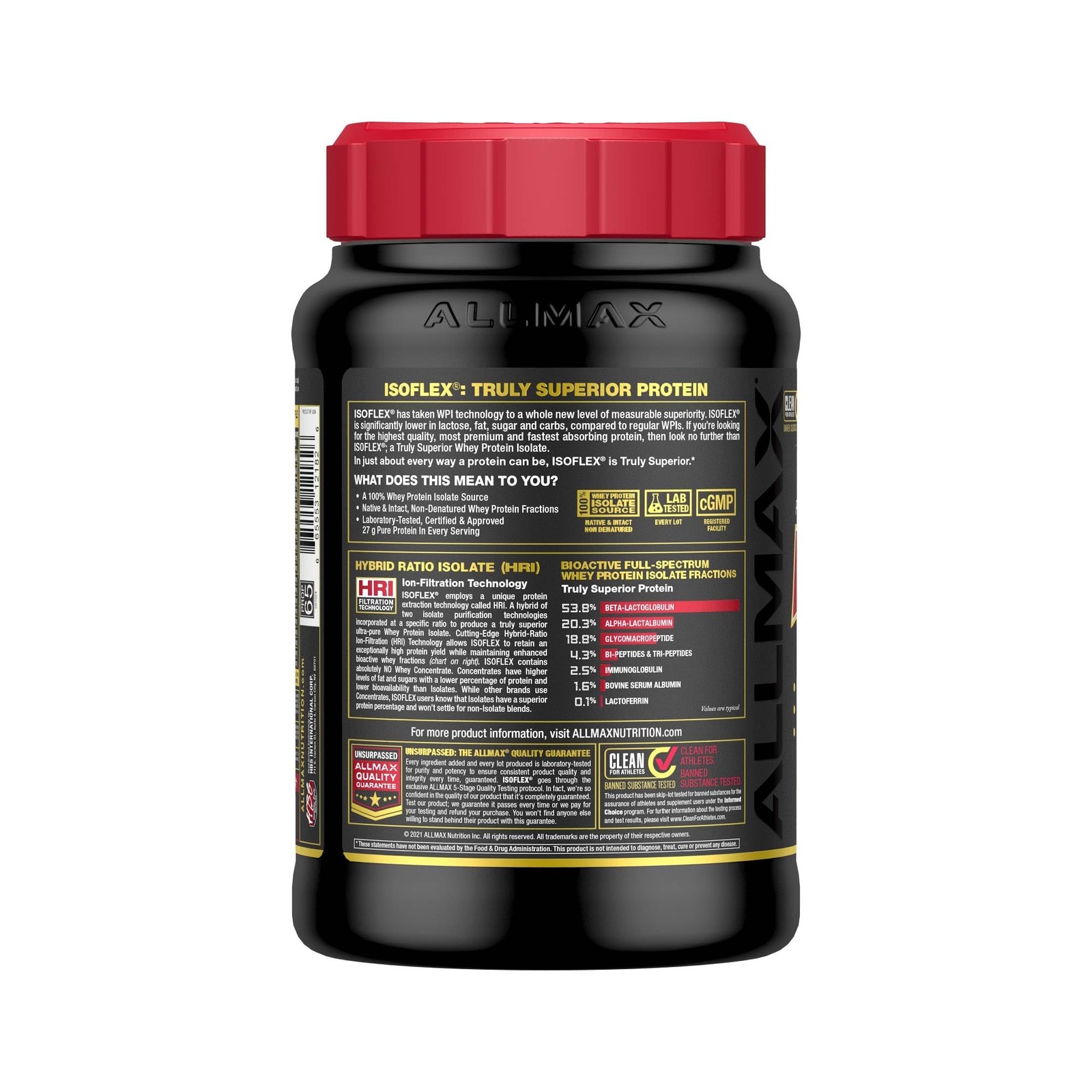 AllMax Nutrition – ISOFLEX Whey Protein Powder, Whey Protein Isolate, 27g Pro…
