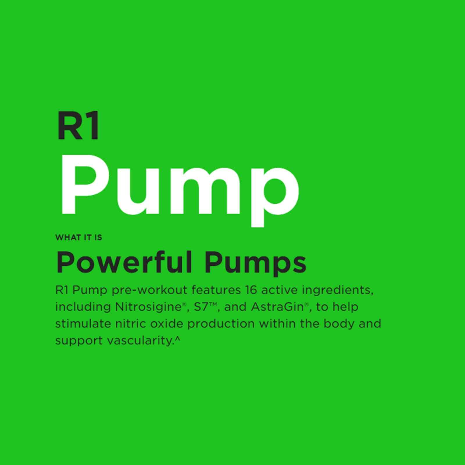 RULE 1 Pump 30 serv Unflavored Stimulant Free Pre Workout 231g