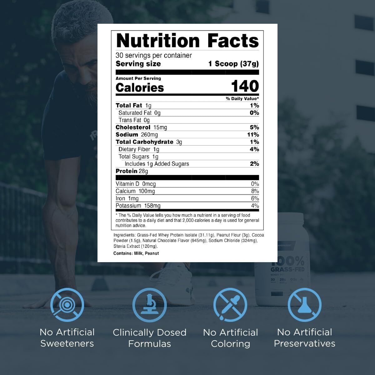 Transparent Labs 100 Grass Fed Whey Protein Isolate 30 Servings Naturally Fla…
