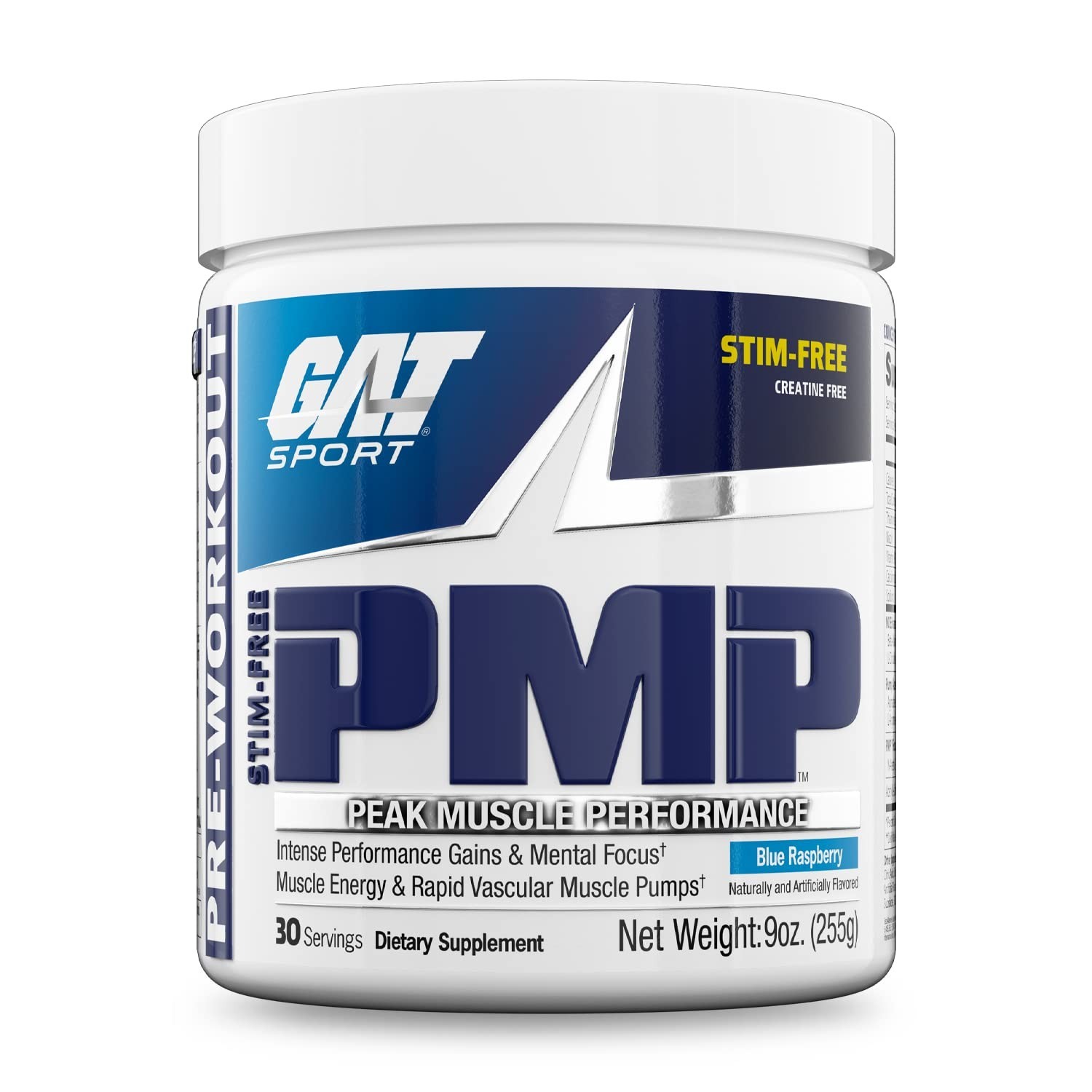 Stim-Free Pre-Workout Powder, Blue Raspberry, 9 oz | Muscle Performance & Endura