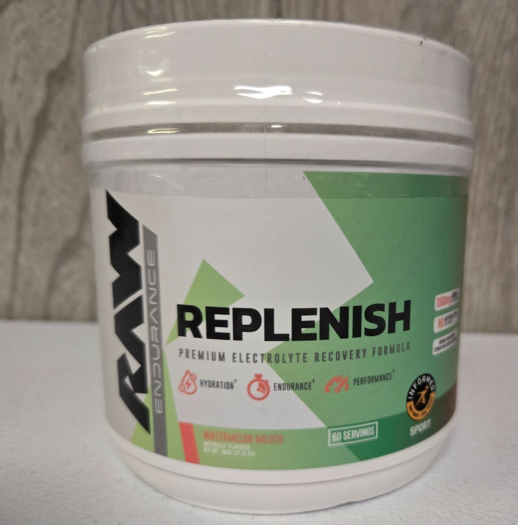 RAW Endurance Replenish Electrolyte Recovery Watermelon Mojito 60 Servings 07/26