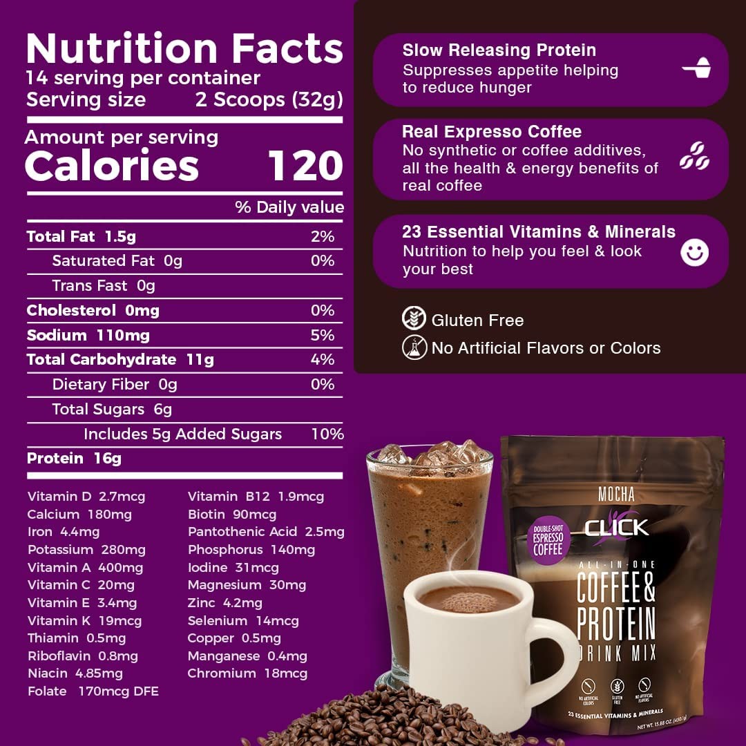 Click Coffee & Protein Powder Bag – Mocha
