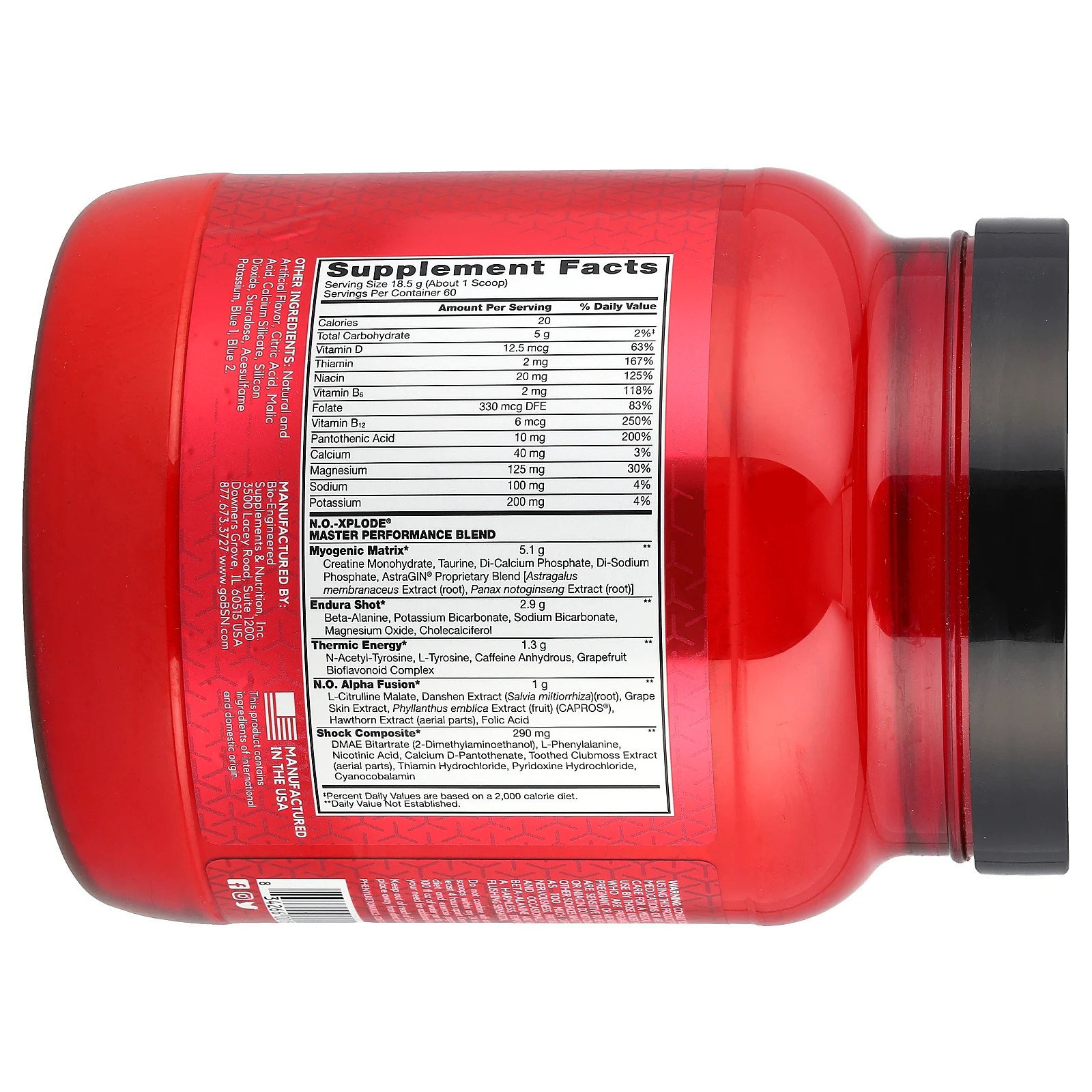 N.O.-Xplode, Legendary Pre-Workout, Blue Raz, 2.45 lb (1.11 kg)