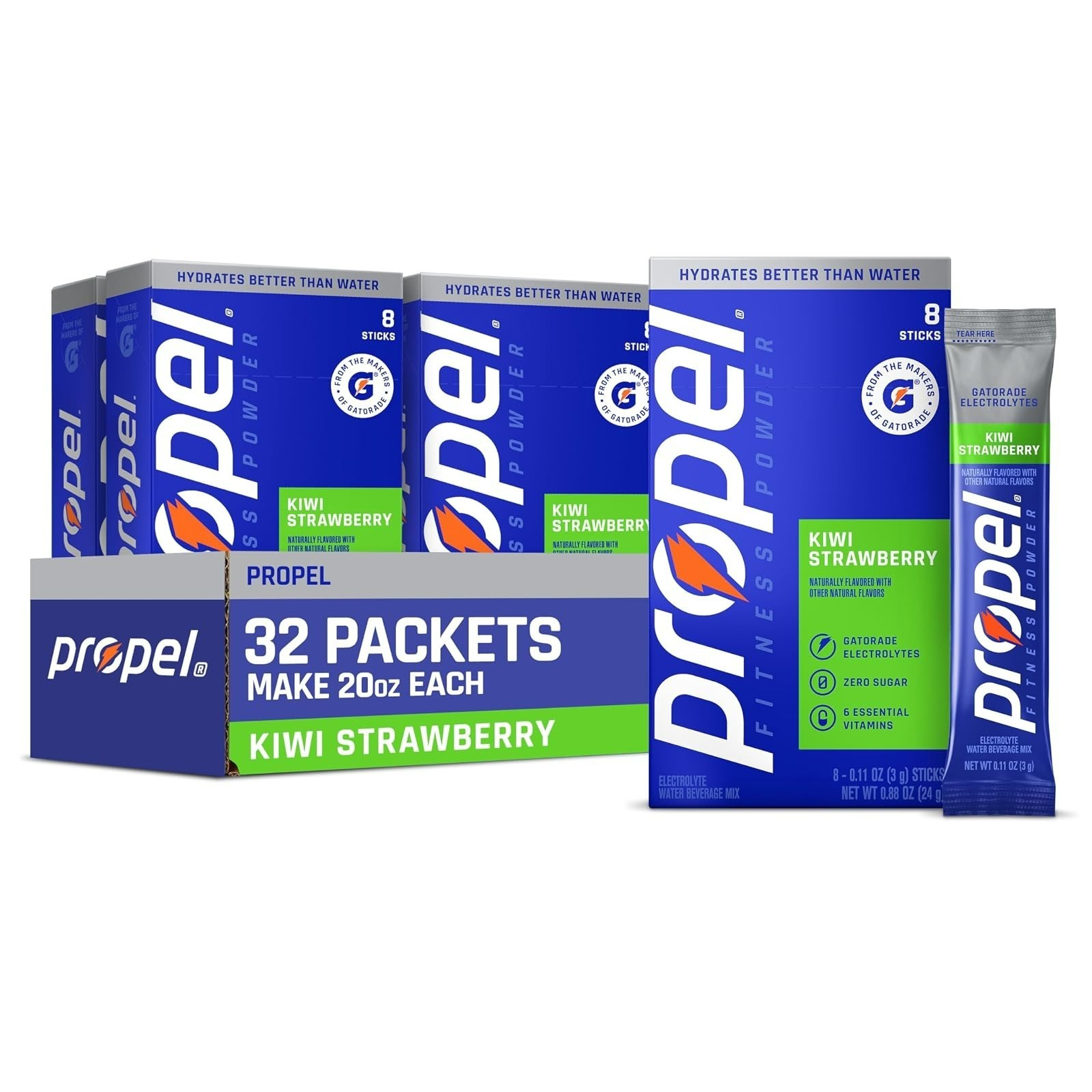 Propel Electrolyte Powder Drink Mix – Grape, Sugar Free, 32 Servings