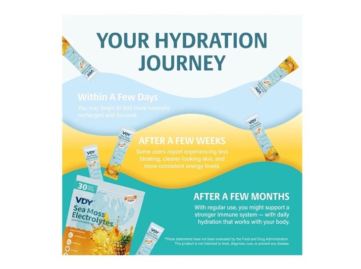 VDY Electrolytes Hydration Powder Mango & Pineapple, Sugar-Free Vegan 30