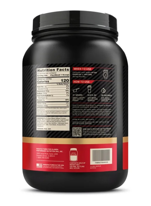 Optimum Nutrition Gold Standard Whey Protein, Vanilla Ice Cream, 22 Servings